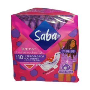 Saba Teens ultradelgada nocturna con Alas C/10