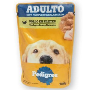 pedigree adulto pollo en filetes 100g