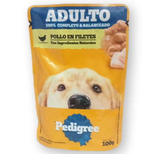 pedigree adulto pollo en filetes 100g