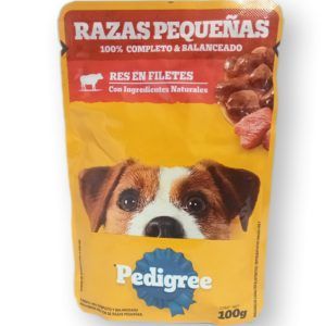 pedigree razas pequeñas res en filetes 100g