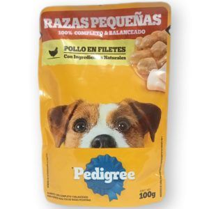 pedigree razas pequeñas pollo en filetes 100g