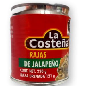 Chiles rajas de jalapeño la costeña 220g