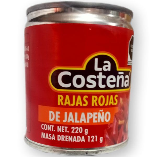 Chiles rajas rojas la costeña 220g