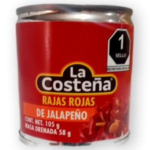 Chiles rajas rojas la costeña 105g