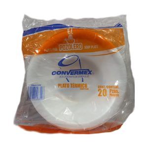 Plato Termico hondo No.8 Convermex Pozolero 20pzas