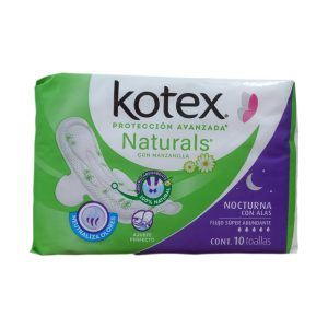 Kotex Naturals Nocturna con Alas 10pzas