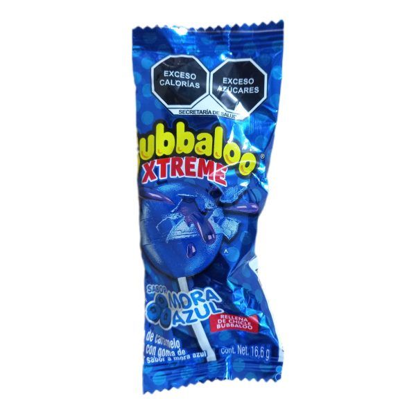 Paleta Bubbaloo Xtreme Mora Azul 16.6g